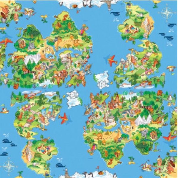 画像2: ★星印商品のみ同梱可★(D346)ペーパーナプキン　アニマルポップ ワールドマップ　１枚　バラ売り (2)