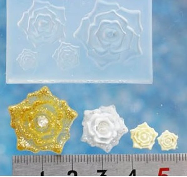 画像2: (sn424)シリコンモールド バラ4種 (2)