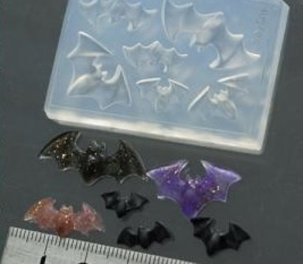 画像2: (sn215)シリコンモールド ぷっくりコウモリ6パターン (2)