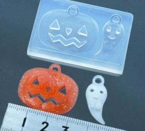 画像2: (sn315)シリコンモールド ハロウィンかぼちゃおばけ&幽霊 (2)