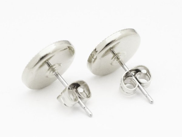 画像3: 【高品質日本製 10セット予約販売】No.96 スタッドピアス(サークル) ペア(2個セット) シルバー ミール皿 土台 10mm (3)