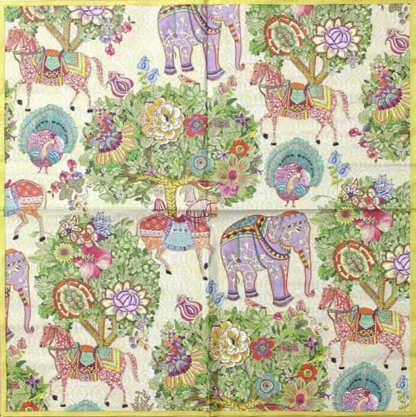 画像2: ★星印商品のみ同梱可★(D599)ペーパーナプキン オリエンタルドリーム 1枚 バラ売り デコパージュにも (2)