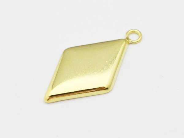 画像3: 【高品質日本製 10セット予約販売】No.109 ペンダントトップ(ダイヤ型) ゴールド ミール皿 土台 17.5×10.5mm (3)