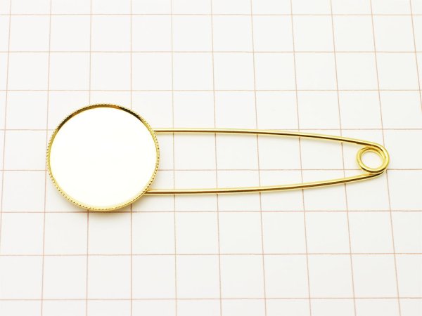画像4: 【高品質日本製 10セット予約販売】No.8 スカーフピン(サークル) ゴールド ミール皿 土台 25mm (4)