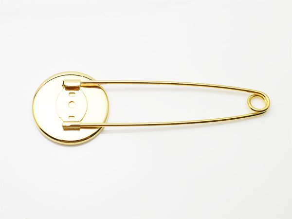 画像2: 【高品質日本製 10セット予約販売】No.8 スカーフピン(サークル) ゴールド ミール皿 土台 25mm (2)