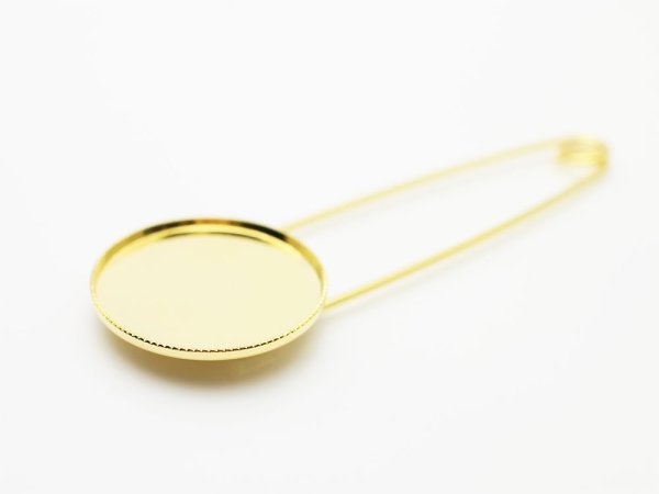 画像3: 【高品質日本製 10セット予約販売】No.8 スカーフピン(サークル) ゴールド ミール皿 土台 25mm (3)