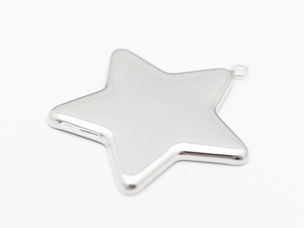 画像3: 【高品質日本製 10セット予約販売】No.94 スター チャーム シルバー ミール皿 土台 26×32mm (3)