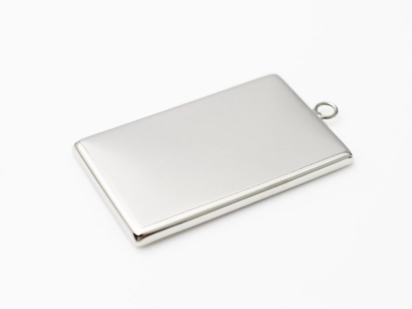 画像2: 【高品質日本製 10セット予約販売】No.45 プレート チャーム シルバー ミール皿 土台 20×32mm (2)