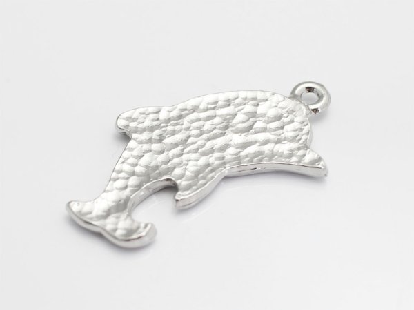 画像2: (Y DPE-3302s)【高品質日本製 10セット予約販売】イルカ ドルフィン  シルバー マリン 海の生き物 ミール皿 土台 37×17mm (2)