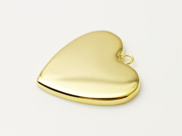 画像2: 【高品質日本製 10セット予約販売】No.42 ハート チャーム ゴールド ミール皿 土台 23×25mm (2)