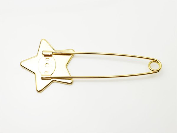画像2: 【高品質日本製 10セット予約販売】No.10 スカーフピン(スター) ゴールド ミール皿 土台 32mm (2)