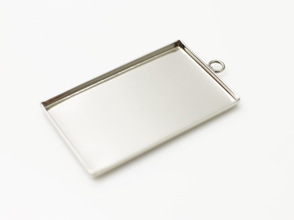 画像3: 【高品質日本製 10セット予約販売】No.45 プレート チャーム シルバー ミール皿 土台 20×32mm (3)