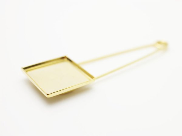 画像3: 【高品質日本製 10セット予約販売】No.9 スカーフピン（スクエア）　ゴールド　ミール皿 土台　21mm (3)