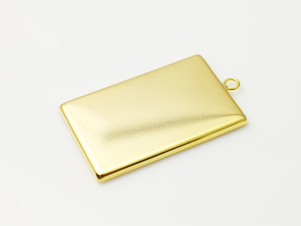 画像2: 【高品質日本製 10セット予約販売】No.44 プレート チャーム ゴールド ミール皿 土台 20×32mm (2)