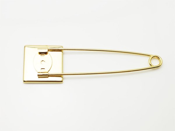 画像2: 【高品質日本製 10セット予約販売】No.9 スカーフピン（スクエア）　ゴールド　ミール皿 土台　21mm (2)