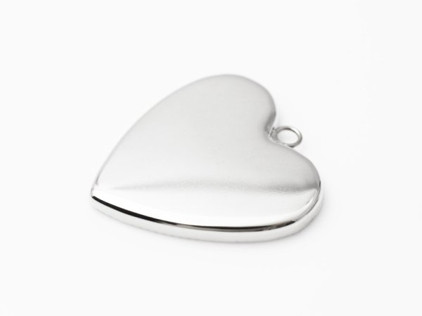 画像2: 【高品質日本製 10セット予約販売】No.43 ハート チャーム シルバー ミール皿 土台 23×25mm (2)