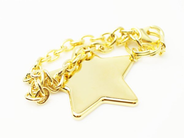 画像2: 【高品質日本製 10セット予約販売】No.25 チェーンキーホルダー(スター) ゴールド ミール皿 土台 32mm (2)