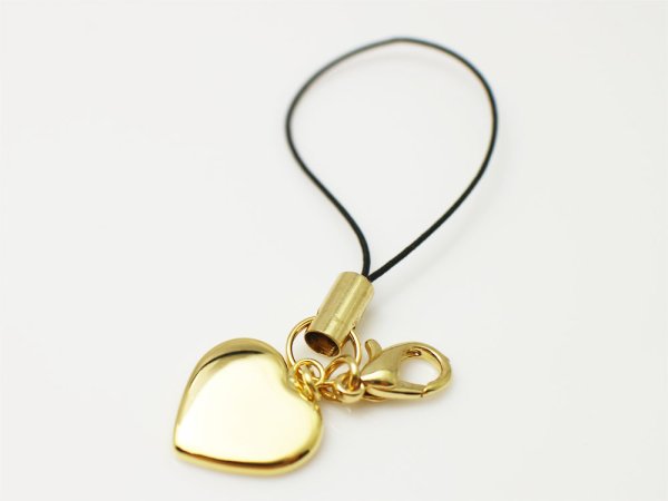 画像2: 【高品質日本製 10セット予約販売】No.28 ストラップ(ハート) ゴールド ミール皿 土台 13mm (2)