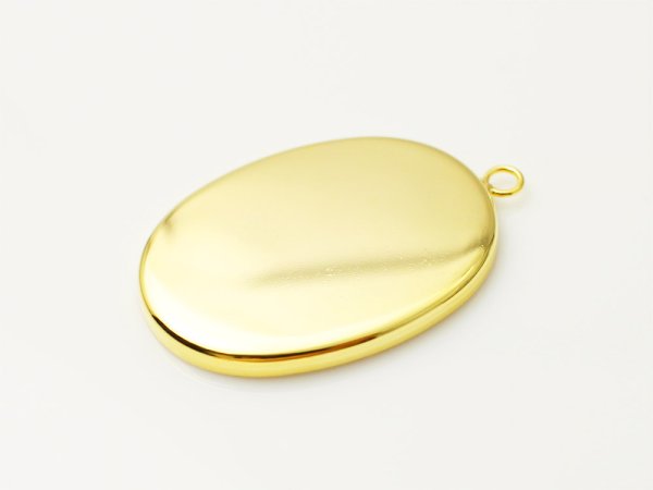画像2: 【高品質日本製 10セット予約販売】No.46 オーバル チャーム ゴールド ミール皿 土台 19×26mm (2)