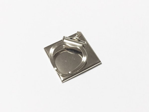 画像2: 【高品質日本製 10セット予約販売】No.139 スカーフクリップ スクエア シルバー ミール皿 土台 約29.5mm (2)