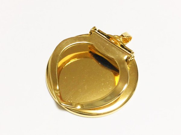 画像2: 【高品質日本製 10セット予約販売】No.136 スカーフクリップ サークル ゴールド ミール皿 土台 約30mm (2)