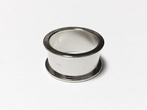 画像2: 【高品質日本製 10セット予約販売】No.179 指輪 幅広エタニティーリング シルバー ミール皿 土台 約8mm (2)