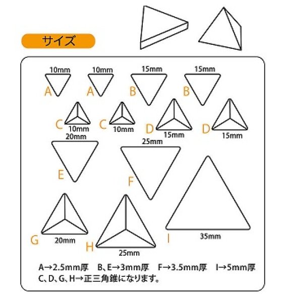 画像2: (sn712404) シリコンモールド　三角形　パジコ　PADICO　ソフトモールド　レジンに (2)