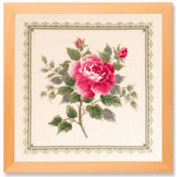 画像2: (op6046) 刺繍キット【 スカーレットローズ 】 クッション 薔薇 バラ プレゼント  手作り クロス ステッチ 中級 手芸 (2)