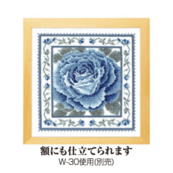 画像2: (op6056) 刺繍キット【ブルーローズ 】 クッション プレゼント  手作り クロス ステッチ 中級〜上級 手芸 (2)