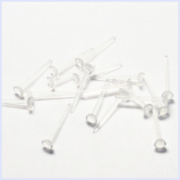 画像2: (part1401-50) 【大特価品】キャッチ100個付き 副資材 50ペア(100個) 金属アレルギー対応 ピアス 土台 お皿 3mm クリア 樹脂 対アレルギー 抗アレルギー (2)