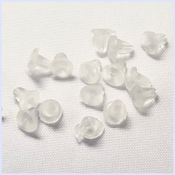 画像2: (part1400) 【副資材】金属アレルギー対応 ピアスキャッチ 50個(25ペア) クリア 留め具 抗アレルギー 対アレルギー (2)