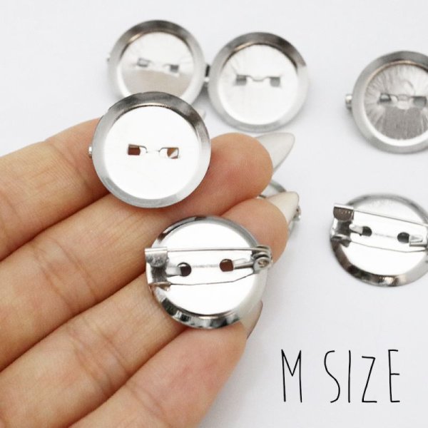 画像4: ★星印商品のみ同梱可★(YS2) 【YOUオリジナル激安素材】 10個セット ミール皿 ブローチピン  ラウンド サークル 2サイズ展開 レジン (4)