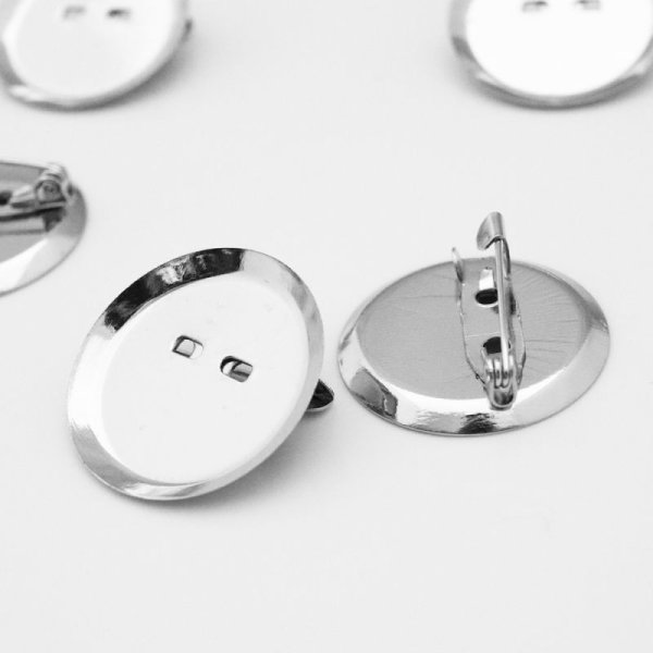 画像2: ★星印商品のみ同梱可★(YS2) 【YOUオリジナル激安素材】 10個セット ミール皿 ブローチピン  ラウンド サークル 2サイズ展開 レジン (2)