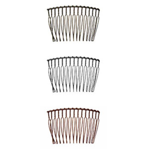 画像1: (YDH-comb15old)【高品質日本製 10セット予約販売】副資材 ワイヤー ヘアコーム 15本足 3古美色展開 手芸 デコ土台 台座 ビーズやレジンに (1)