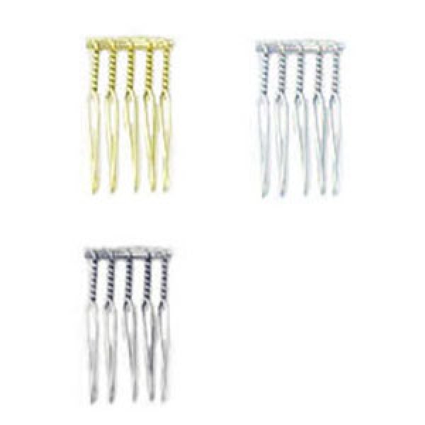 画像1: (YDH-comb5)【高品質日本製 10セット予約販売】副資材 ワイヤー ヘアコーム 5本足 3色展開 手芸 デコ土台 台座 ビーズやレジンに (1)