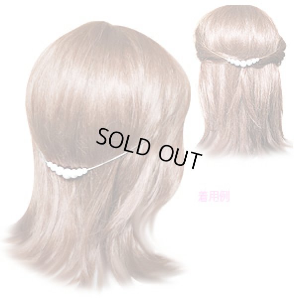 画像2: (YDH-8702)【高品質日本製 10セット予約販売】 大粒パール バックスタイル カチューシャ ヘッドドレス 髪飾り 2色 (2)