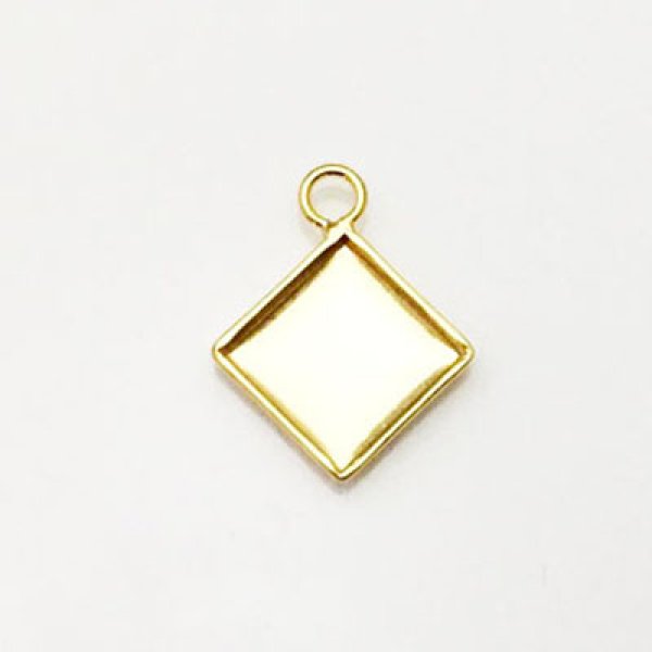 画像2: (YDPE-3780)【高品質日本製 10セット予約販売】ダイヤ型スクエア S(10mm)サイズ ペンダントトップ 3色展開 ミール皿 (2)