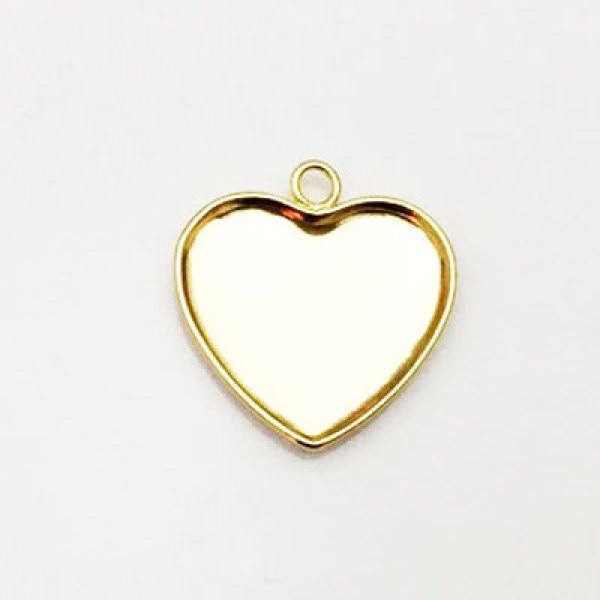 画像2: (YDPE-1480)【高品質日本製 10セット予約販売】ハート型 M(14×15.5mm)サイズ ペンダントトップ 3色展開 ミール皿 (2)