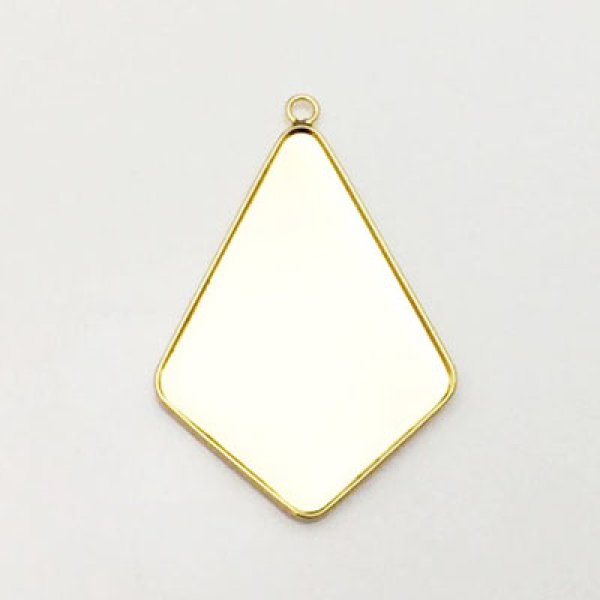 画像2: (YDPE-3680)【高品質日本製 10セット予約販売】ドロップスクエア型 ペンダントトップ 3色展開 ミール皿 約27.5×36.5mm (2)