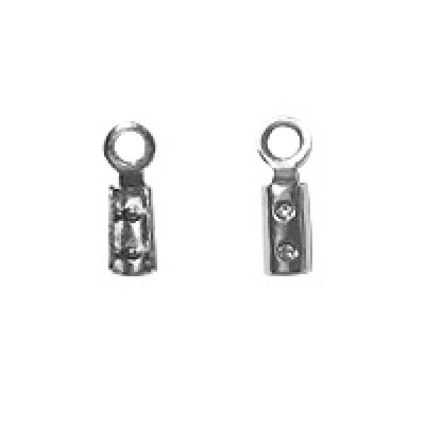 画像2: (YDKI-31s)【高品質 10セット販売】副資材 カツラ ひも留め シルバー 4サイズ展開 コード留め 留め具 金属 基本金具 手芸 (2)