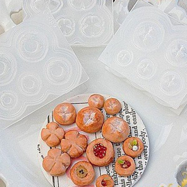 画像4: (sn296)シリコンモールド　キッチン雑貨　デニッシュ　菓子パン　サークル　丸型　5サイズ　立体型　レジン専用 (4)