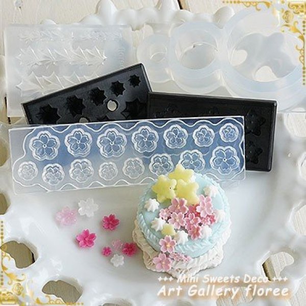 画像2: (sn686)シリコンモールド 桜の花 小花 和風 春の花 フラワー型 立体 5サイズ×3種 レジンに (2)