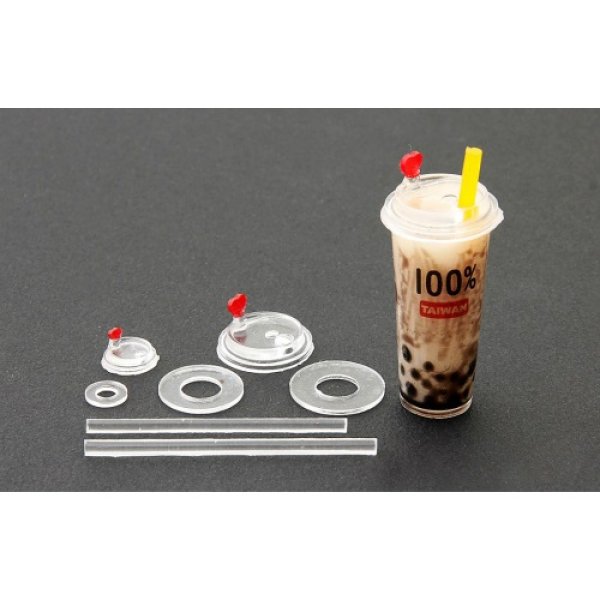 画像3: (ka1112) シリコンモールド クレイジュエリー タピオカカップ ロングタイプ フタ&ストロー 立体 1/12サイズ対応 キッチン雑貨 ミニチュア食器 食玩 レジンや樹脂粘土でのフェイクフード作りに (3)