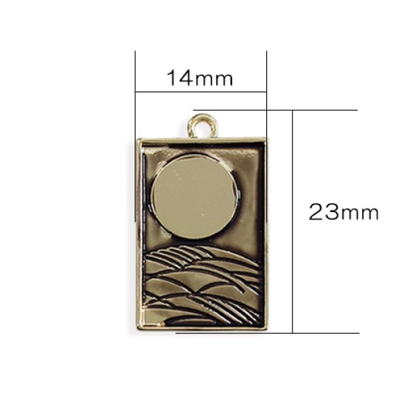 画像3: (kara31601)【お取り寄せ商品 10個セット販売】 レジン フレーム( ミール皿 ・ セッティング台 ) 和柄 タグ 2色展開 アクセサリー パーツ 和風 (3)