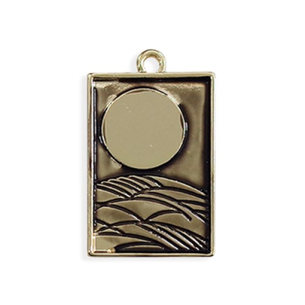 画像2: (kara31601)【お取り寄せ商品 10個セット販売】 レジン フレーム( ミール皿 ・ セッティング台 ) 和柄 タグ 2色展開 アクセサリー パーツ 和風 (2)