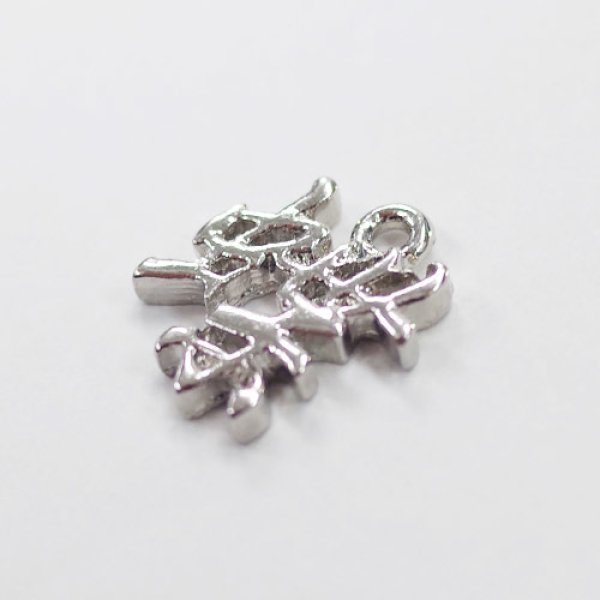 画像3: (kara12601)【お取り寄せ商品 10個セット販売】 チャーム（ ミール皿 ・ セッティング台 ) 漢字 チャーム 蝶 ( チョウ )2色展開 アクセサリー パーツ 和風  (3)