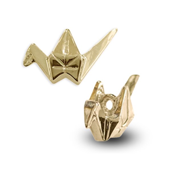 画像3: (kara99501)【お取り寄せ商品 10個セット販売】 チャーム( ミール皿 ・ セッティング台 )  折り鶴 和風  パーツ 2色展開 おりがみ (3)