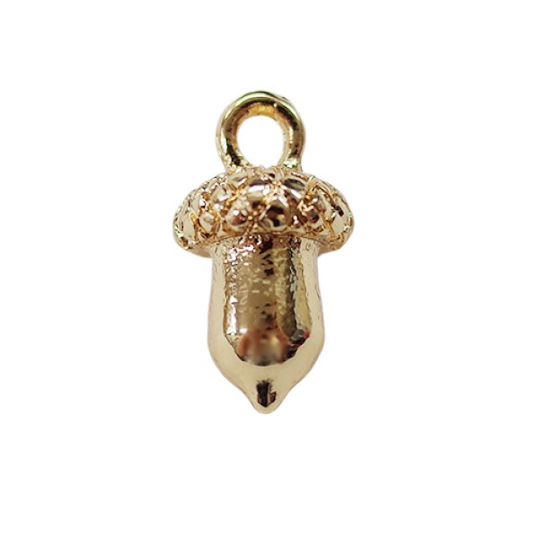 画像2: (kara85201)【お取り寄せ商品 10個セット販売】 チャーム( ミール皿 ・ セッティング台 ) 秋 パーツ チャーム  どんぐり 2色展開 アクセサリー  autumn オータム (2)