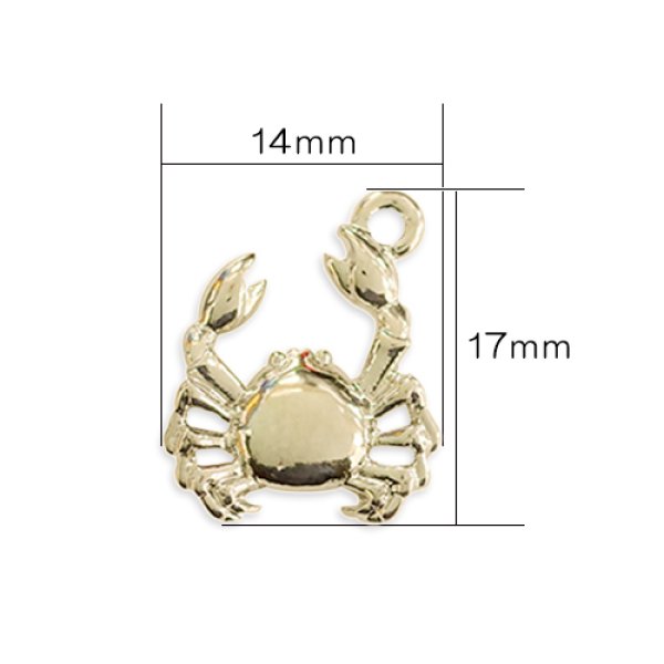 画像3: (kara88501)【お取り寄せ商品 10個セット販売】動物 チャーム( ミール皿 ・ セッティング台 )  海の生き物 蟹 かに ( カニ ) 2色展開 アクセサリー パーツ マリン (3)