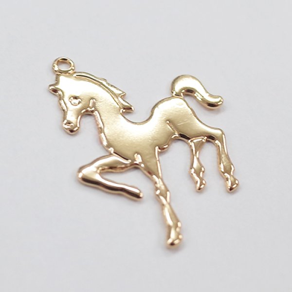 画像4: (kara440)【お取り寄せ商品 10個セット販売】動物 チャーム( ミール皿 ・ セッティング台 )  馬(うま) 2色展開 アクセサリー パーツ  (4)